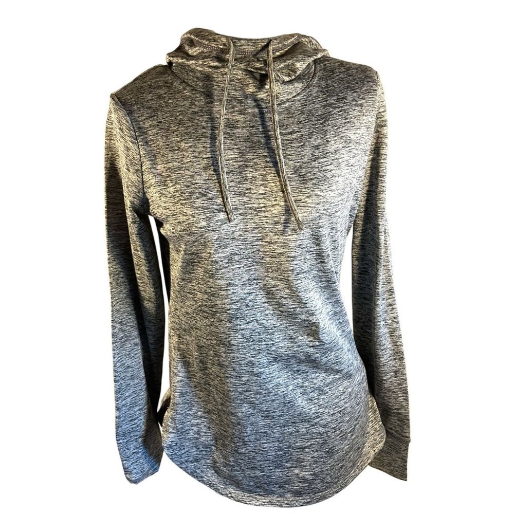 Reebok Shirt Womens Size XS Gray Heathered Hoodie Sweatshirt - Picture 1 of 5